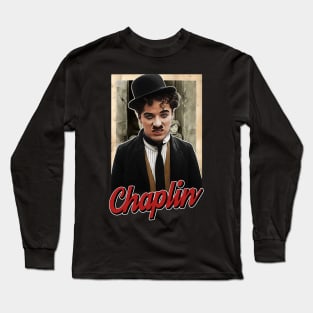 Charlie Chaplin Inspired Design Long Sleeve T-Shirt